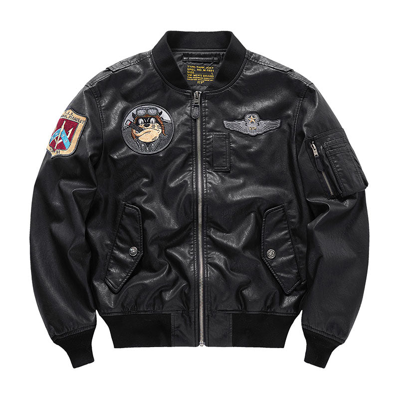 (Biker) Leather MA-1 Flight Jacket