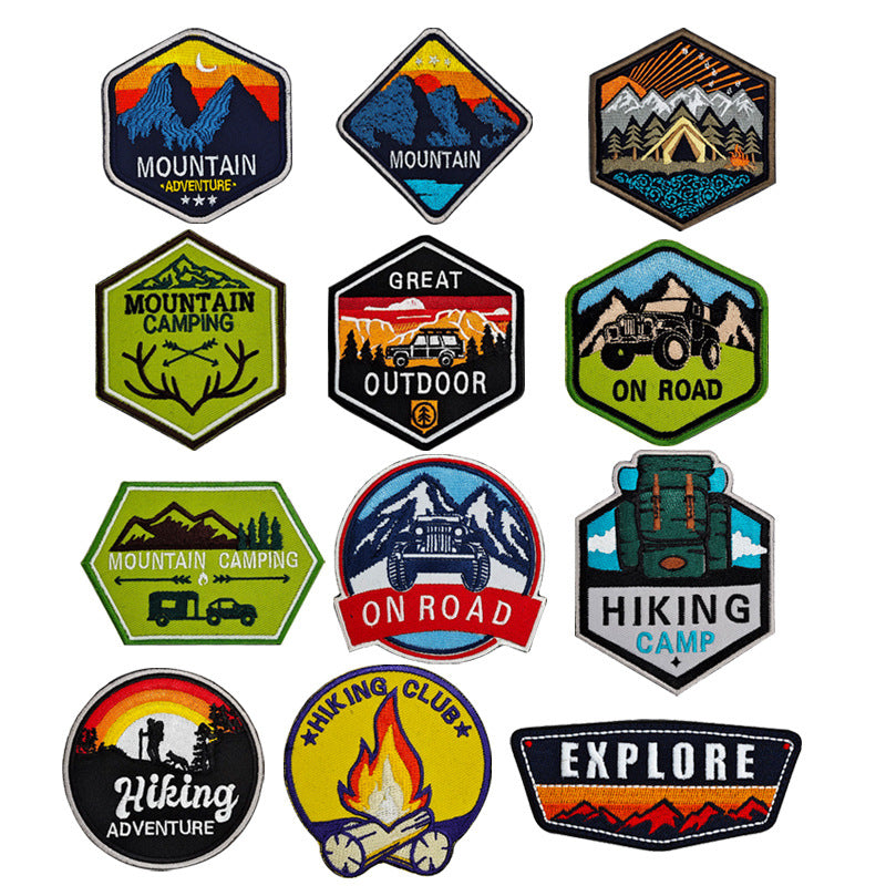 American casual retro embroidered fabric with 5 types of badges