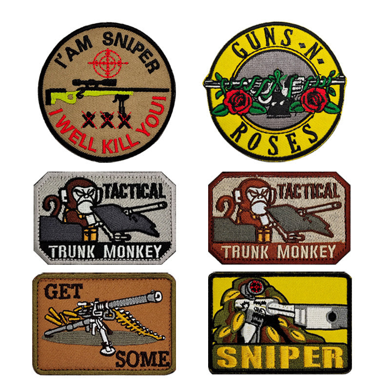 American casual retro embroidered fabric with 5 types of badges