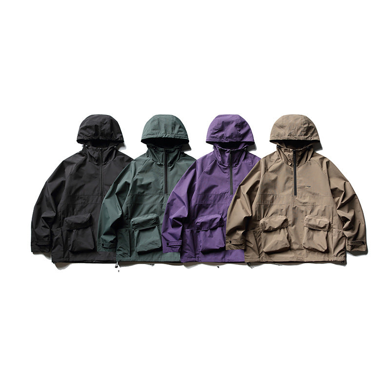 春新作無地ハーフジップ ジャケット