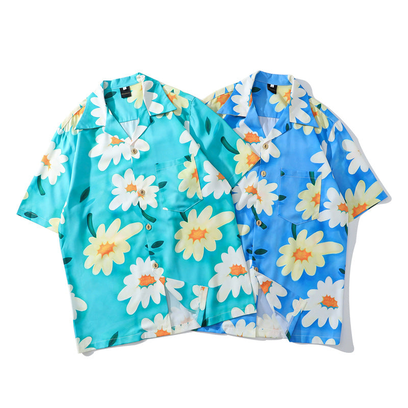 Aloha style floral print shirt in two colors