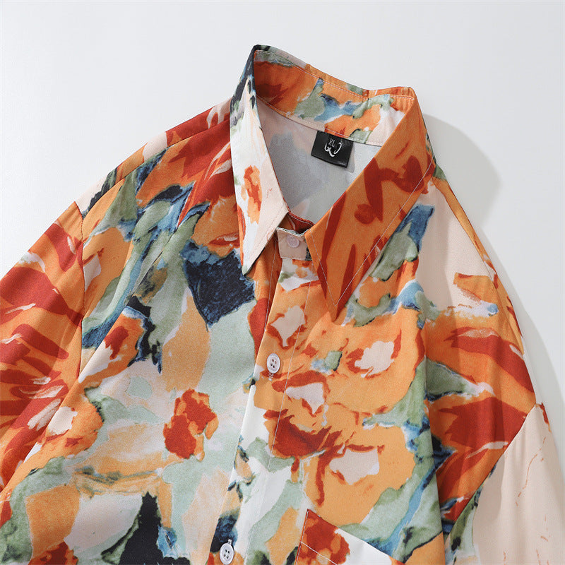 Spring New Arrivals Floral Print Long Sleeve Shirt