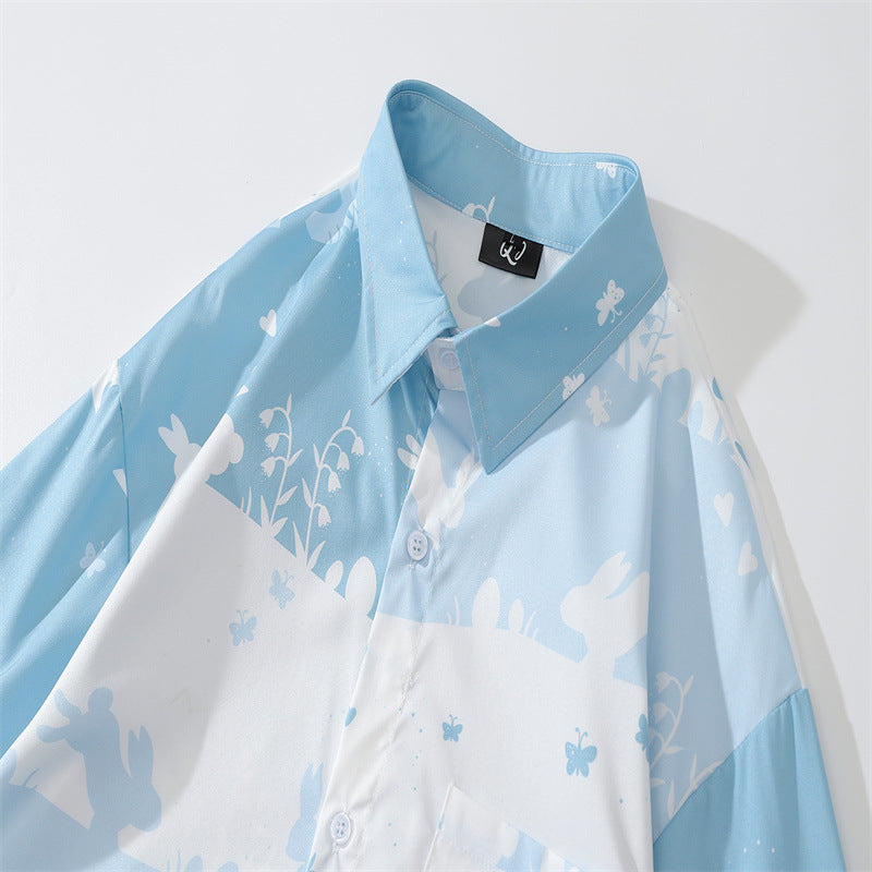 New for Spring: Cute rabbit print long sleeve shirt