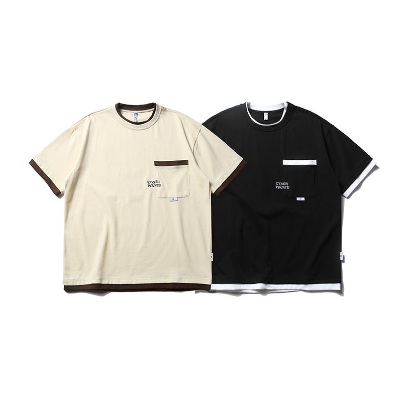 New for summer: plain crew neck T-shirt with pocket