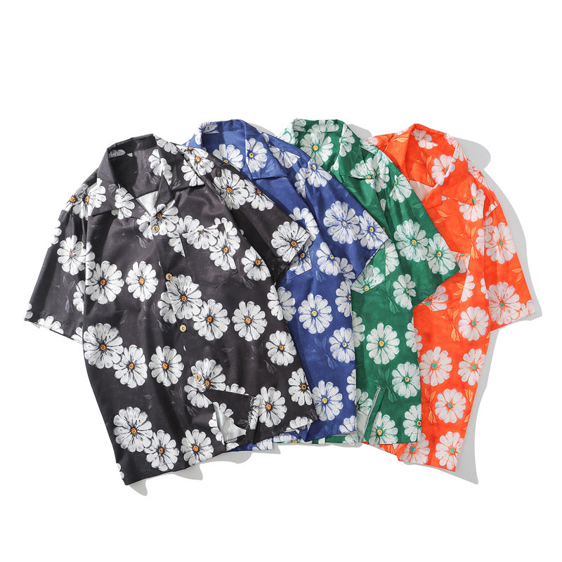 New for summer: floral print short-sleeved shirt