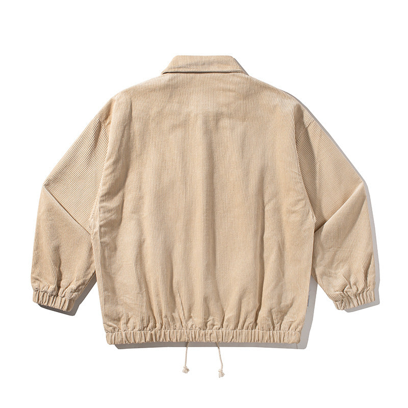 Plain corduroy embroidered skipper jacket