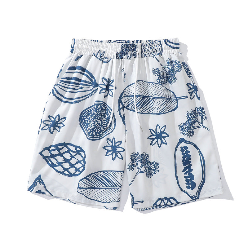 Leaf print shorts