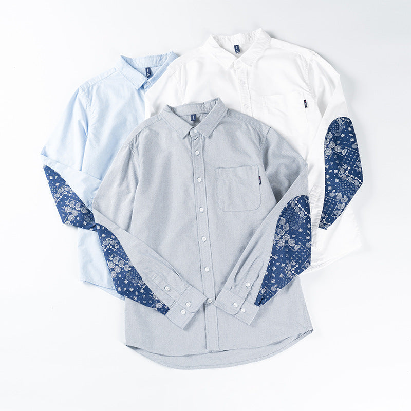 New Spring Washed Cashew Nuts Switch Shirt