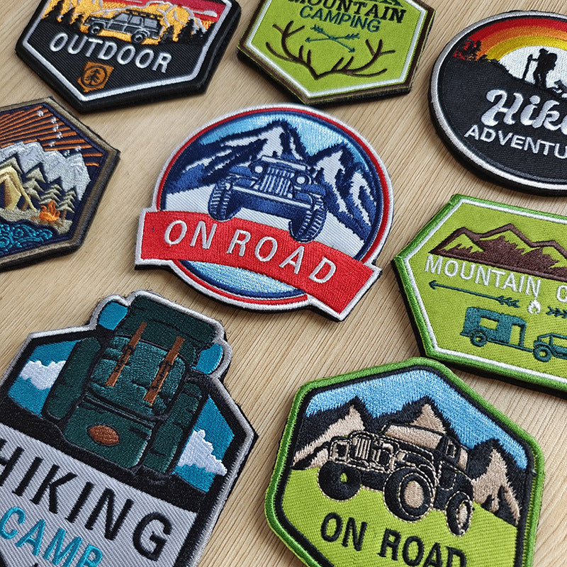 American casual retro embroidered fabric with 5 types of badges