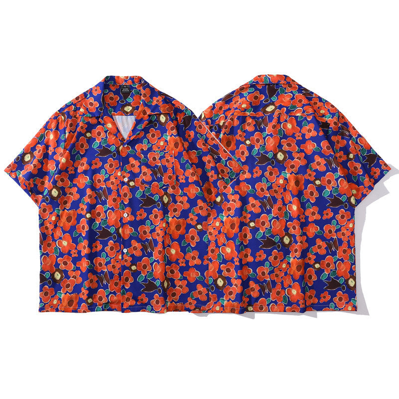 New for summer: floral print short-sleeved shirt