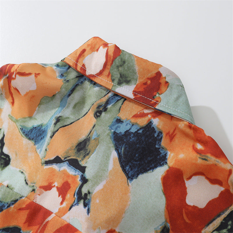 Spring New Arrivals Floral Print Long Sleeve Shirt