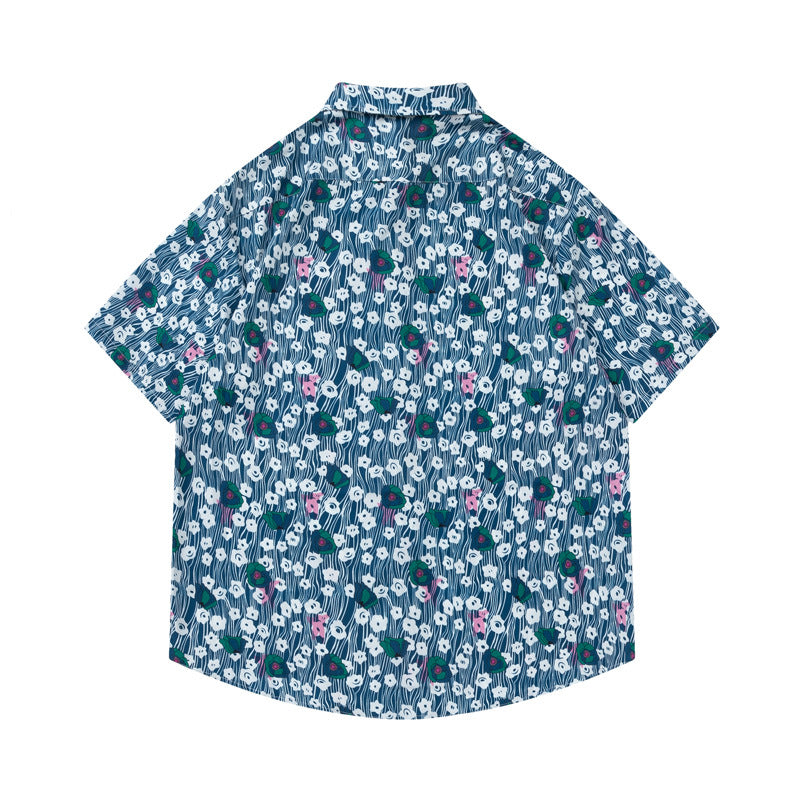 New for summer: floral print short-sleeved shirt