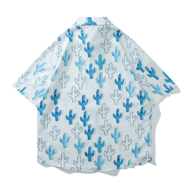 New for summer: cactus print short-sleeved shirt