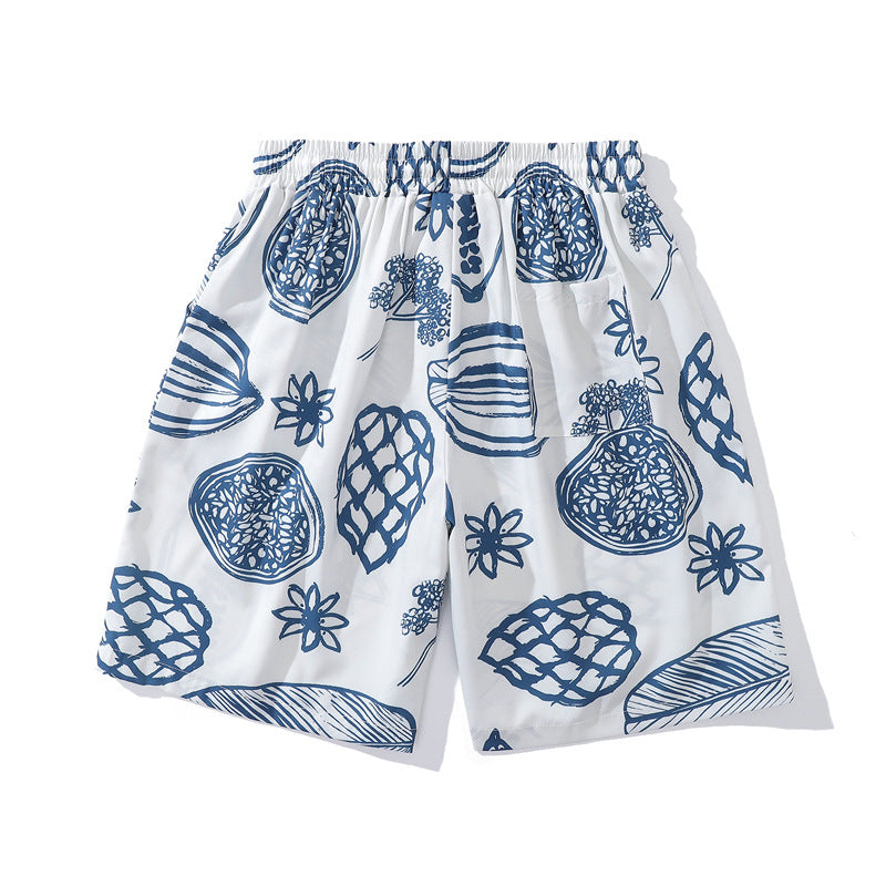 Leaf print shorts