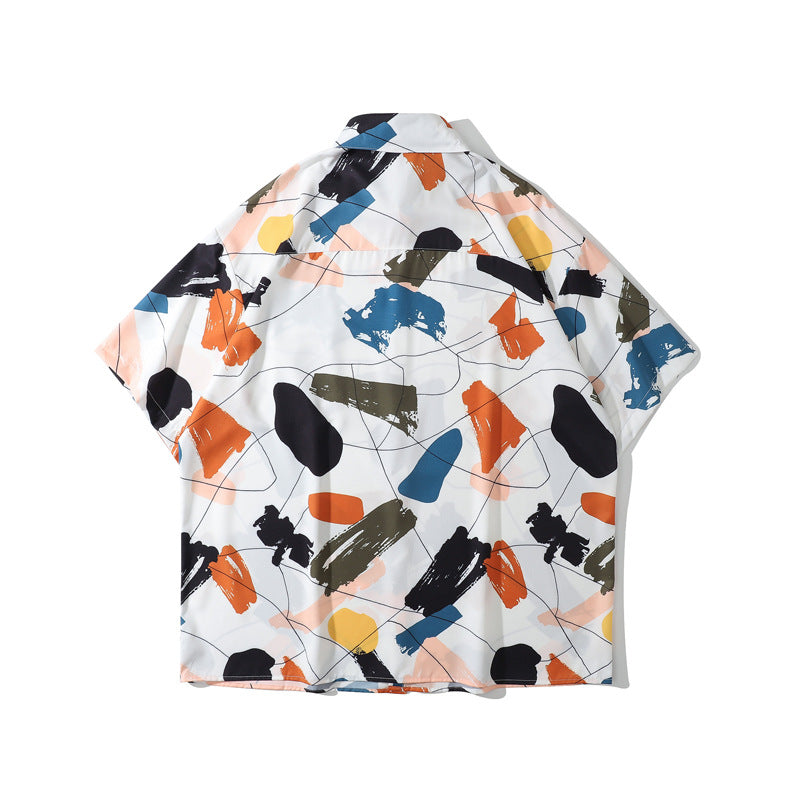 New for summer: Graffiti print short-sleeved shirt