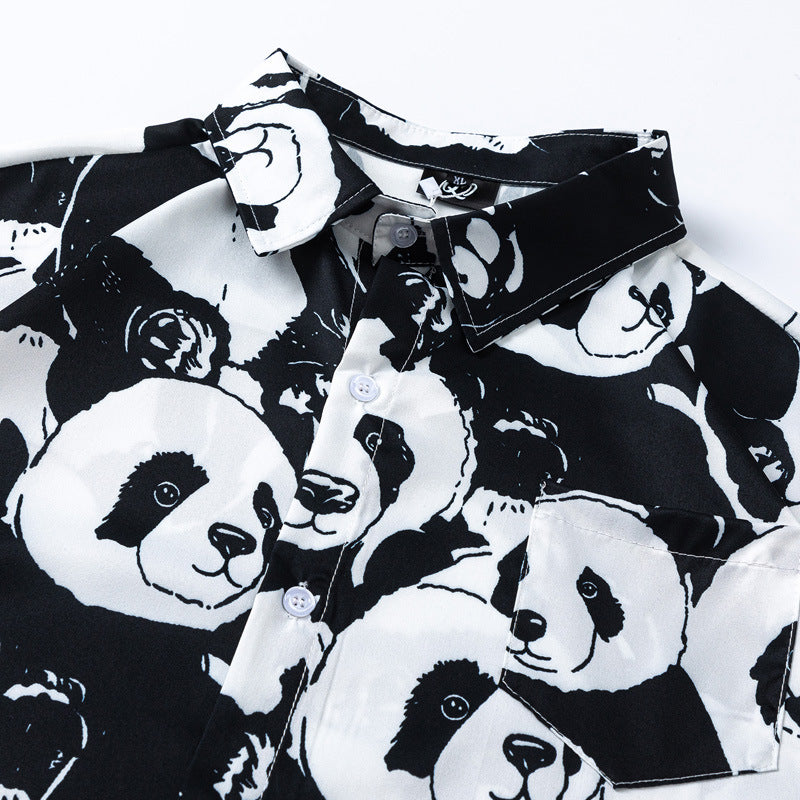 New for summer: Panda print short-sleeved shirt