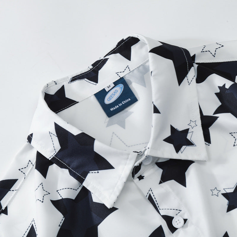 New summer star pattern short sleeve shirt