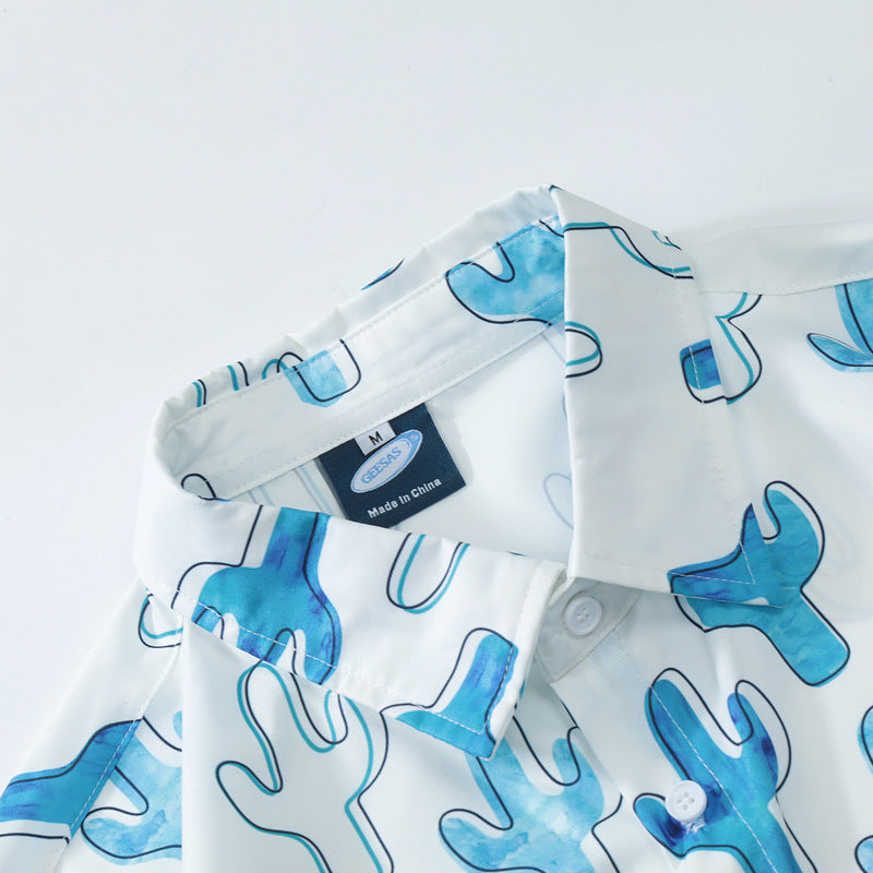 New for summer: cactus print short-sleeved shirt