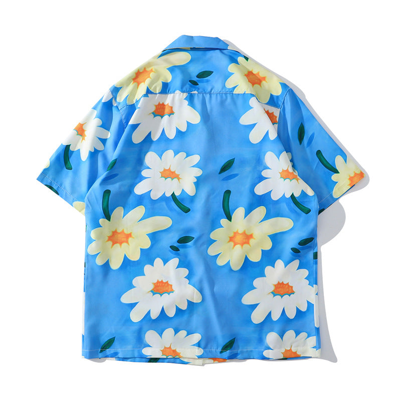 Aloha style floral print shirt in two colors