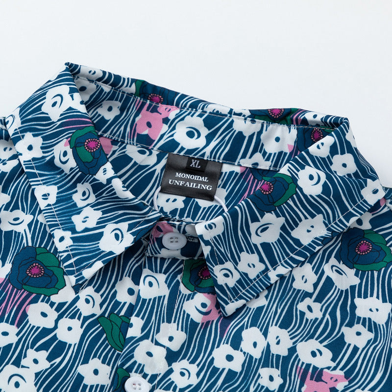 New for summer: floral print short-sleeved shirt