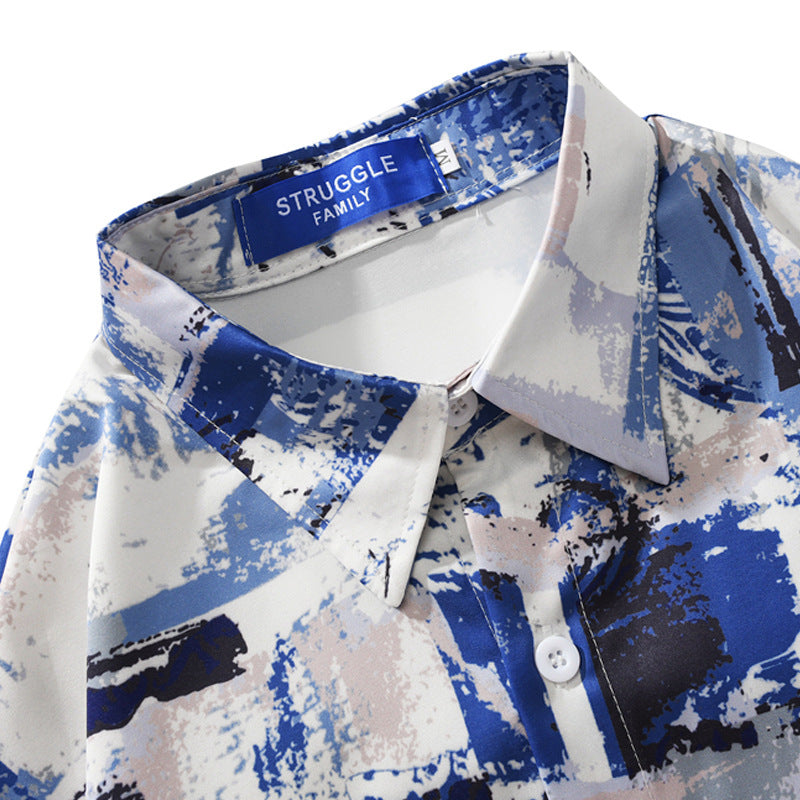 New Spring Graffiti Oil Painting Color Scheme Long Sleeve Shirt