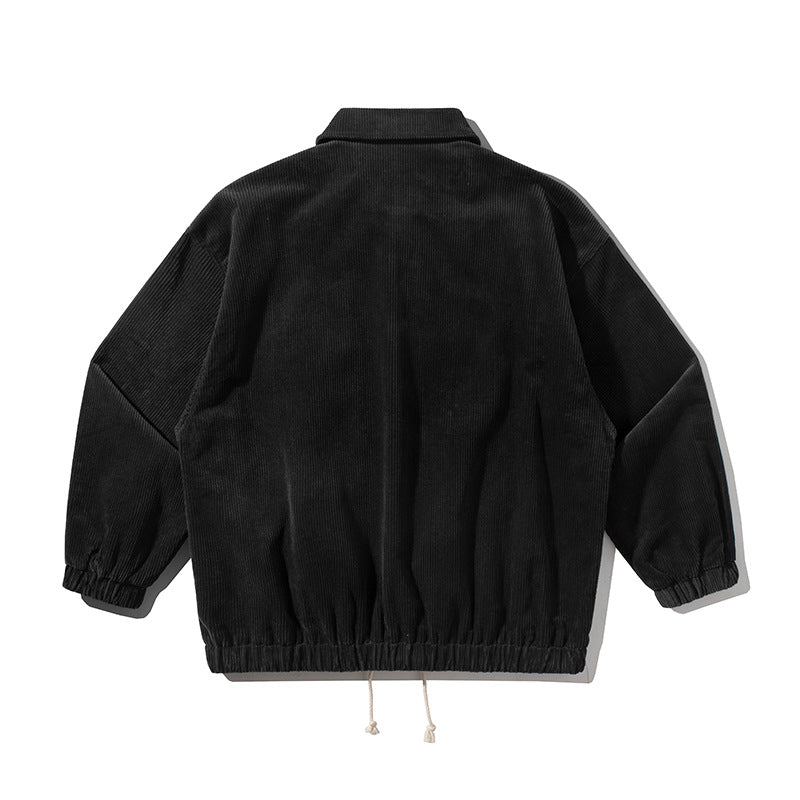 Plain corduroy embroidered skipper jacket