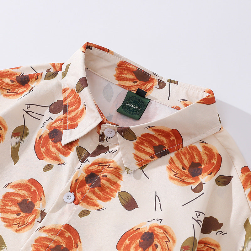 Vintage Spring New Floral Print Shirt