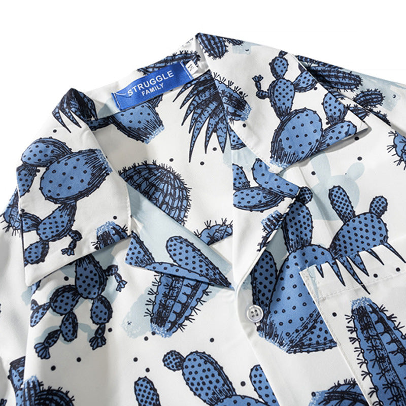 New for summer: cactus print short-sleeved shirt