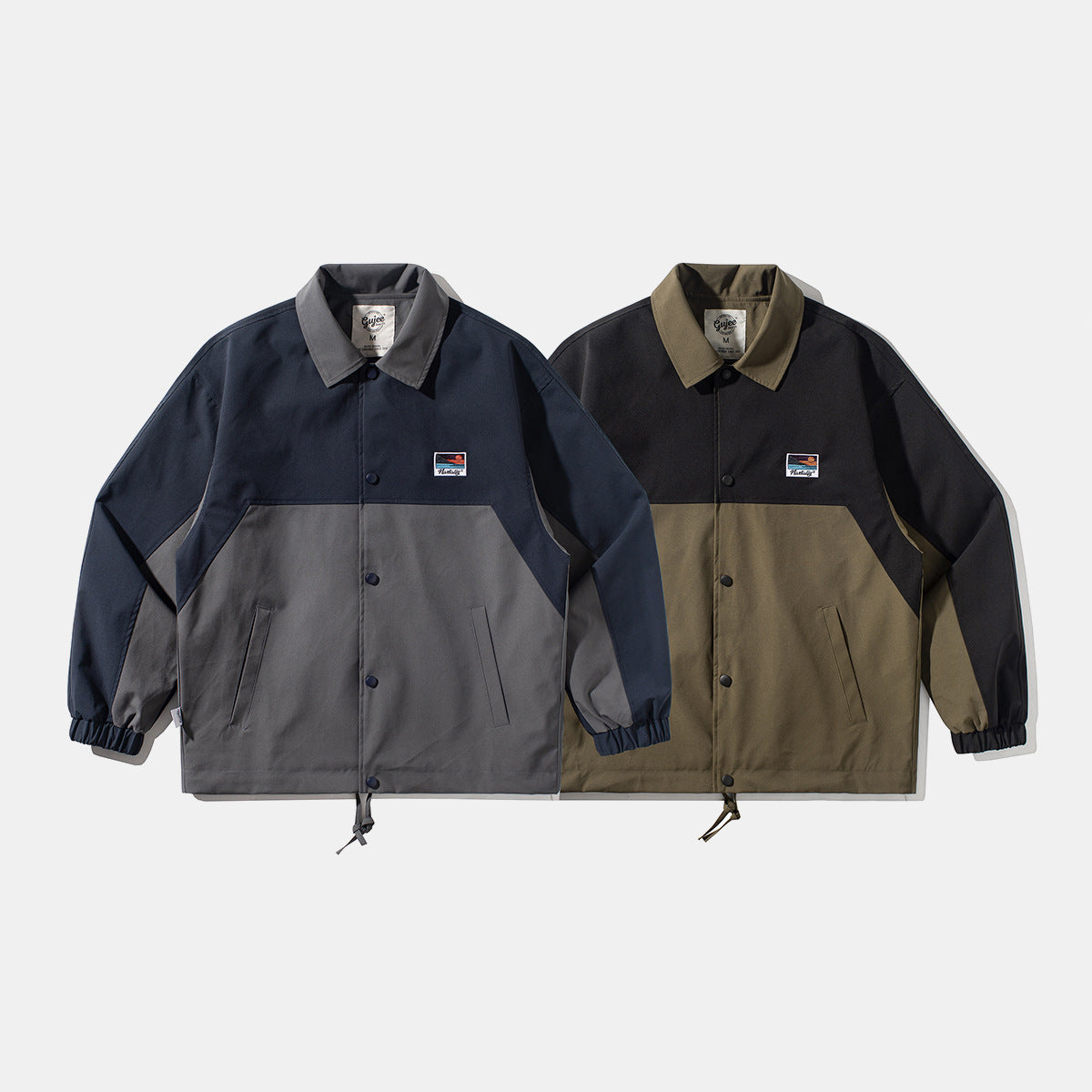 Retro mixed color loose casual jacket
