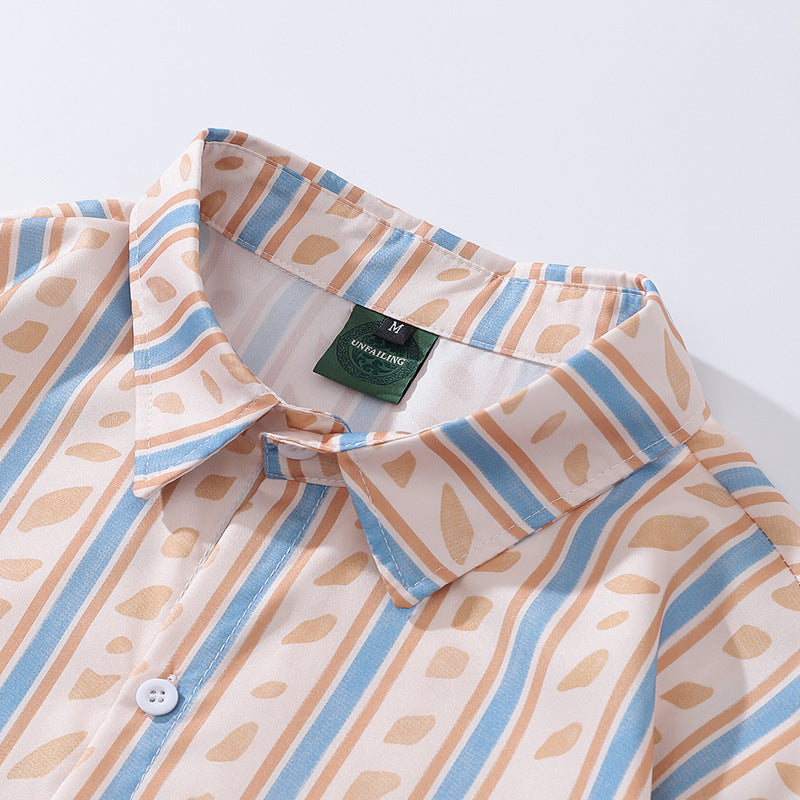 Spring New Vertical Striped Print Long Sleeve Shirt