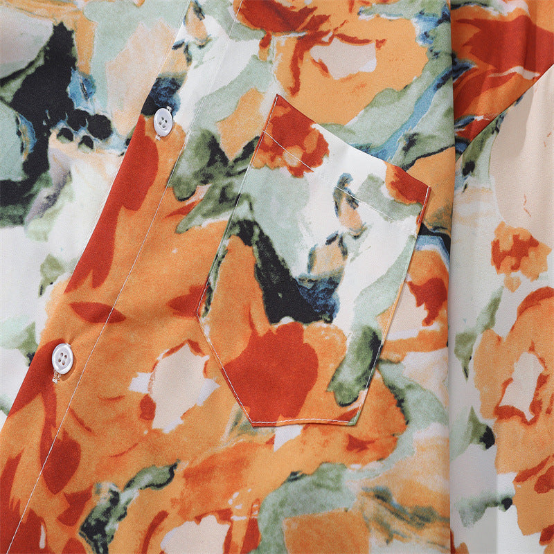 Spring New Arrivals Floral Print Long Sleeve Shirt