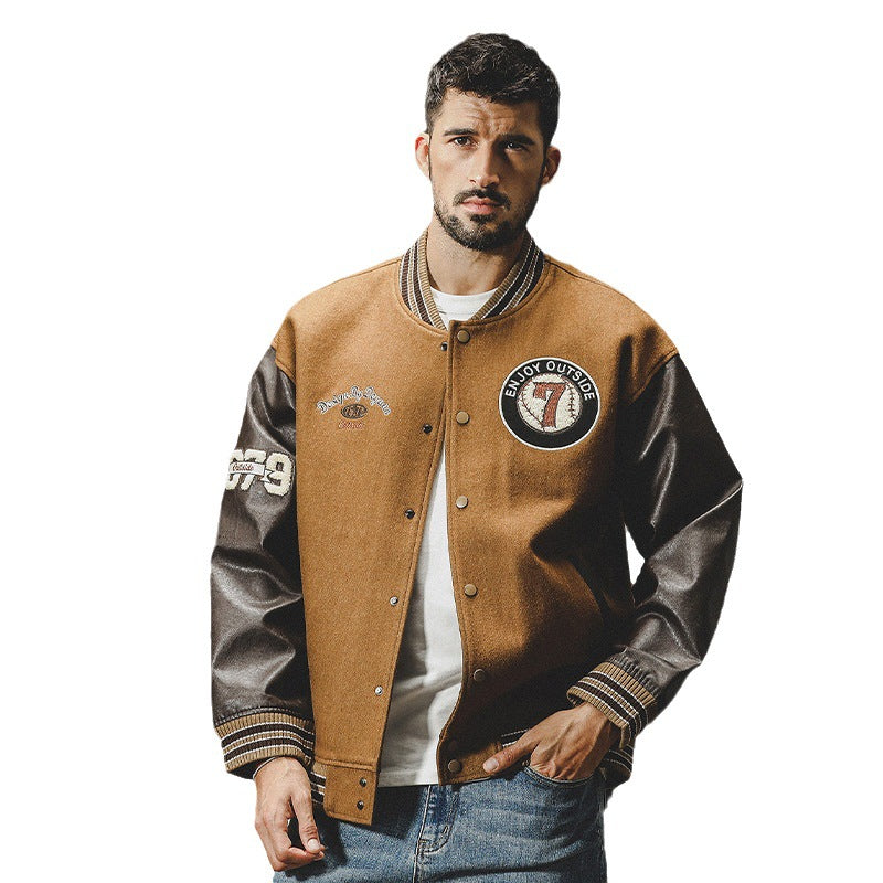 720g Baseball Clothing, Loose Fit, American Casual, Retro Cargo Jacket
