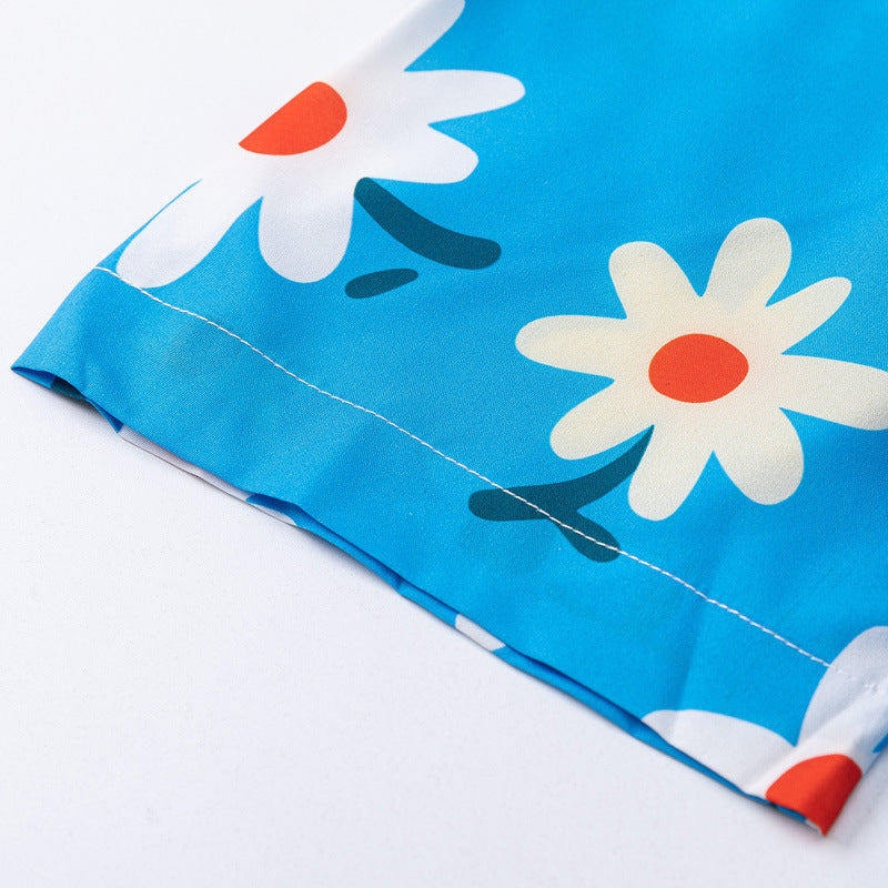 Aloha style daisy print shirt