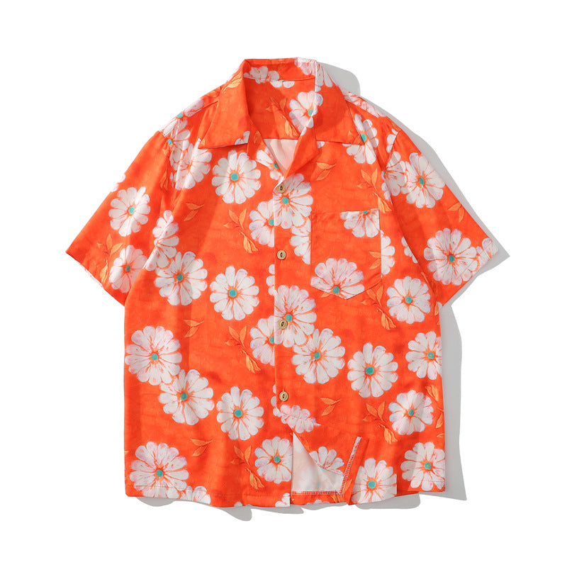 New for summer: floral print short-sleeved shirt