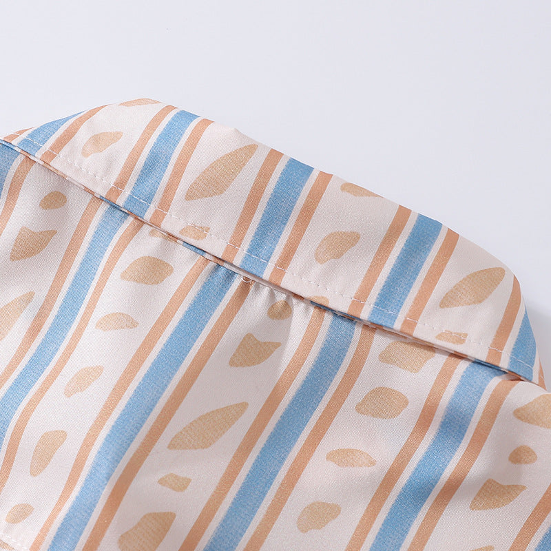 Spring New Vertical Striped Print Long Sleeve Shirt