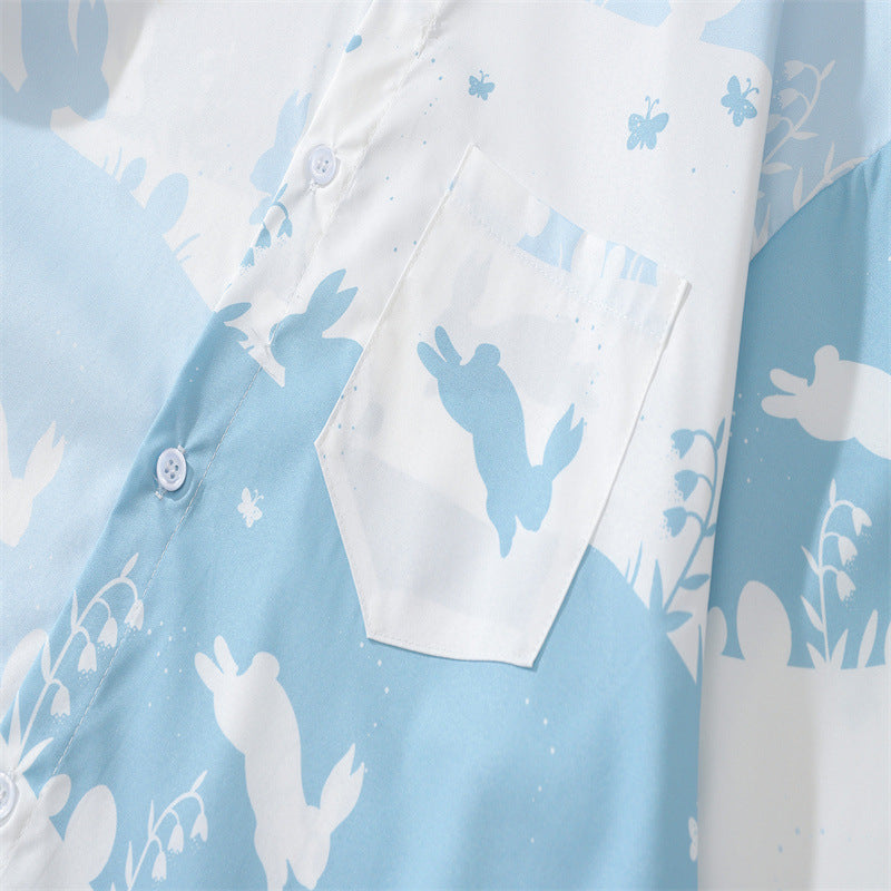 New for Spring: Cute rabbit print long sleeve shirt