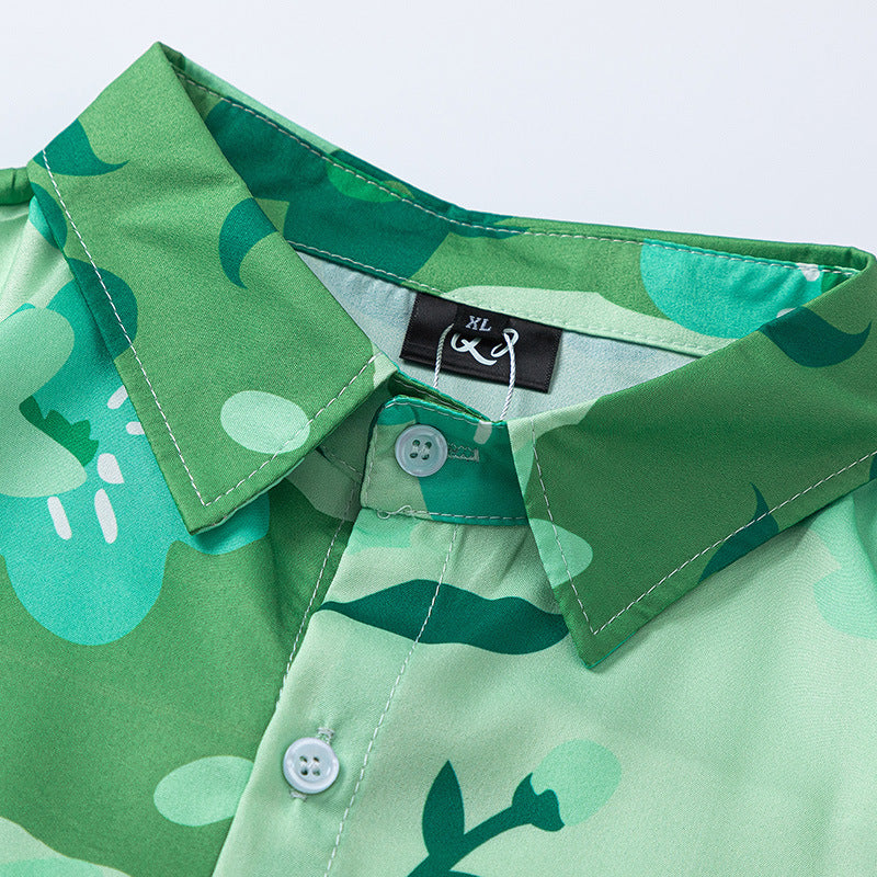 New for summer: Hawaiian floral print short-sleeved shirt