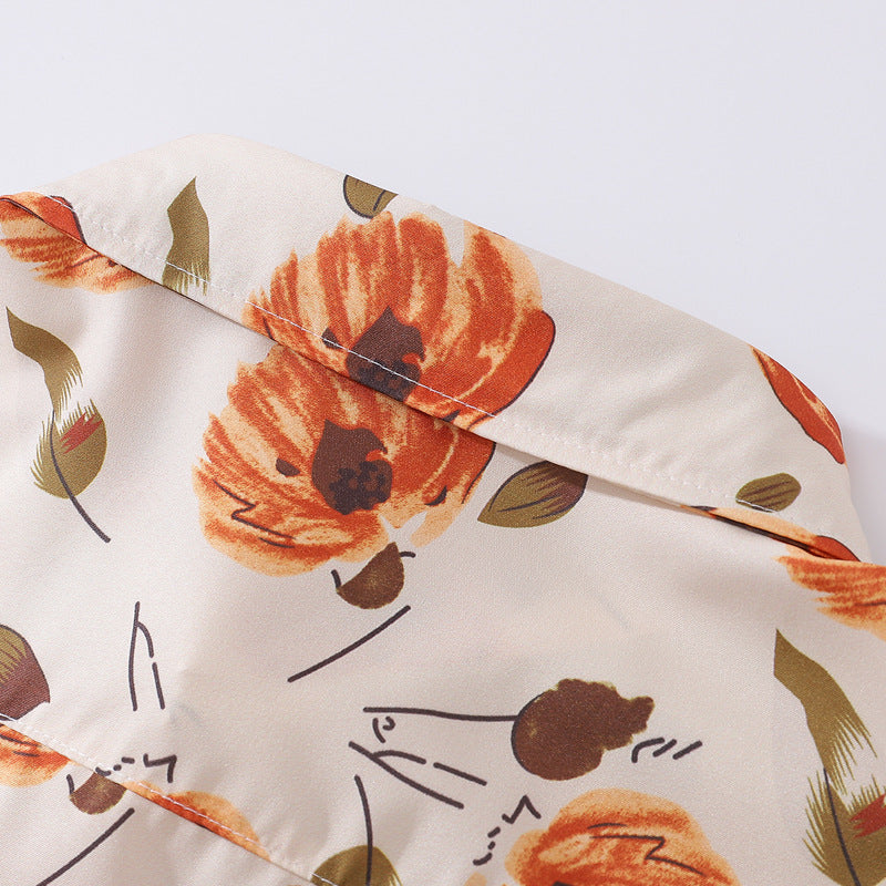 Vintage Spring New Floral Print Shirt