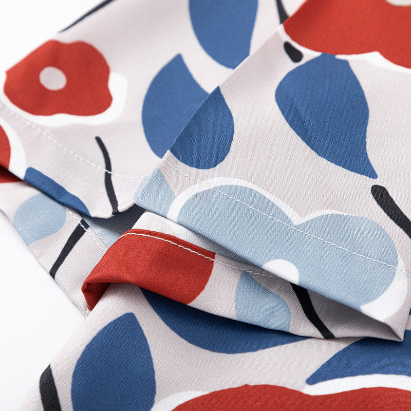New for summer: floral print short-sleeved shirt