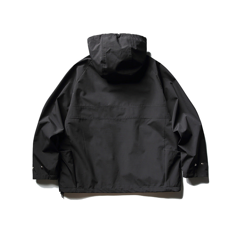 春新作無地ハーフジップ ジャケット