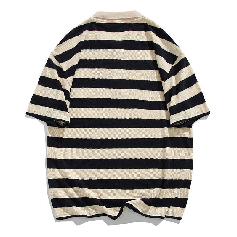 Classic horizontal striped polo shirt