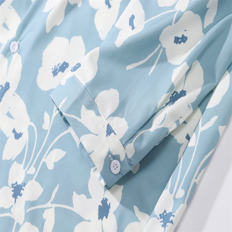New for summer: floral print long-sleeved shirt