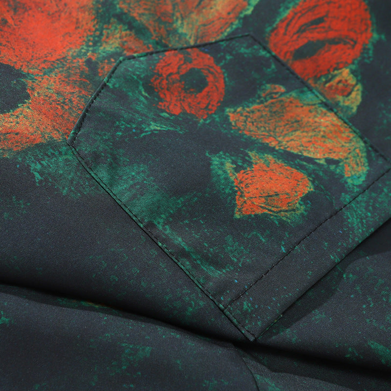 New oil painting style color scheme long sleeve shirt
