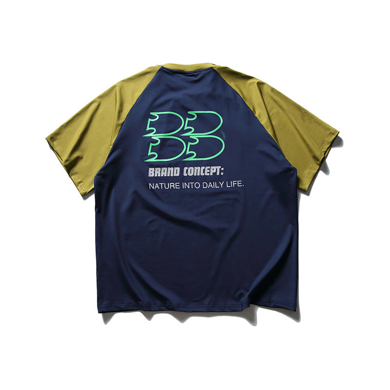 夏新作 配色 刺繍 Tシャツ