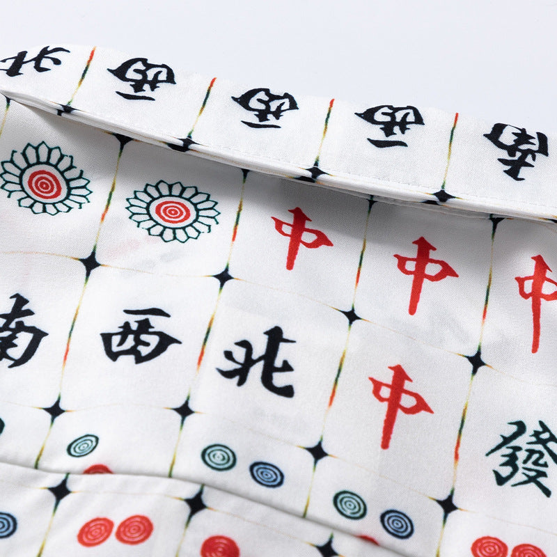 New for summer: Mahjong print short-sleeved shirt