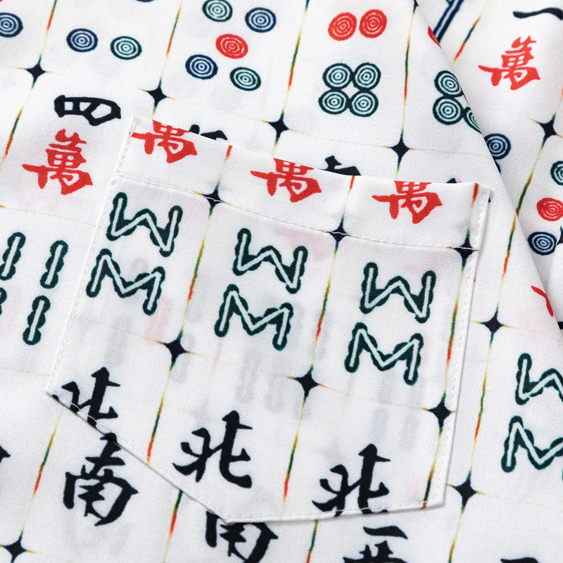 New for summer: Mahjong print short-sleeved shirt
