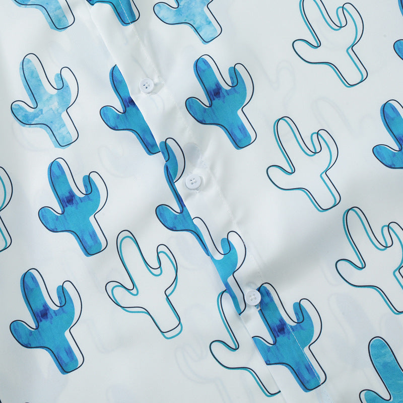New for summer: cactus print short-sleeved shirt