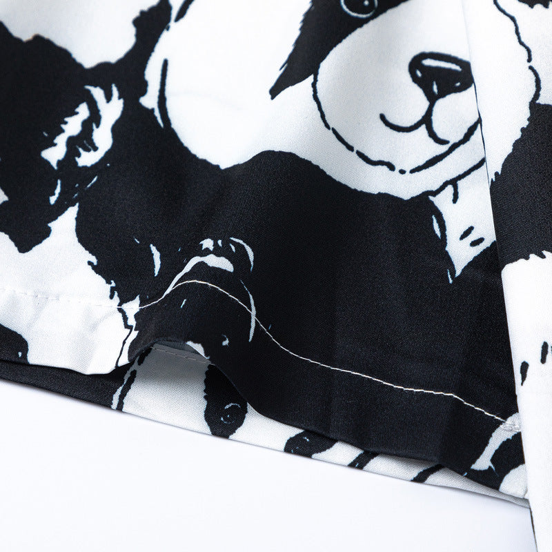 New for summer: Panda print short-sleeved shirt