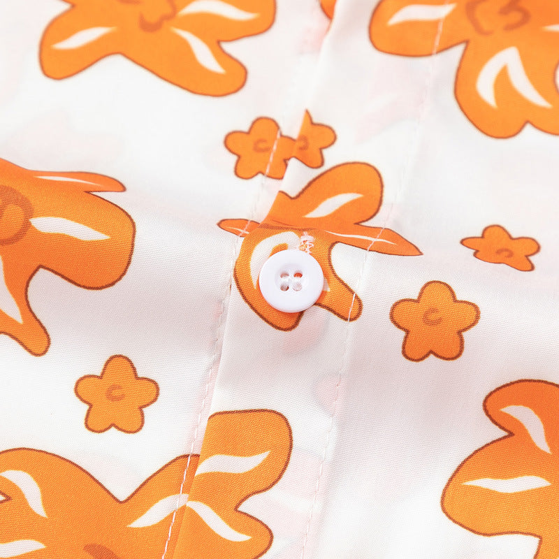 New for summer: floral print short-sleeved shirt