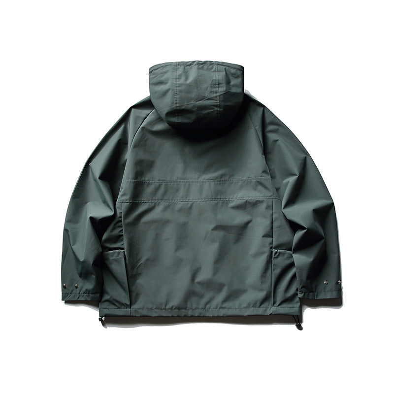 春新作無地ハーフジップ ジャケット